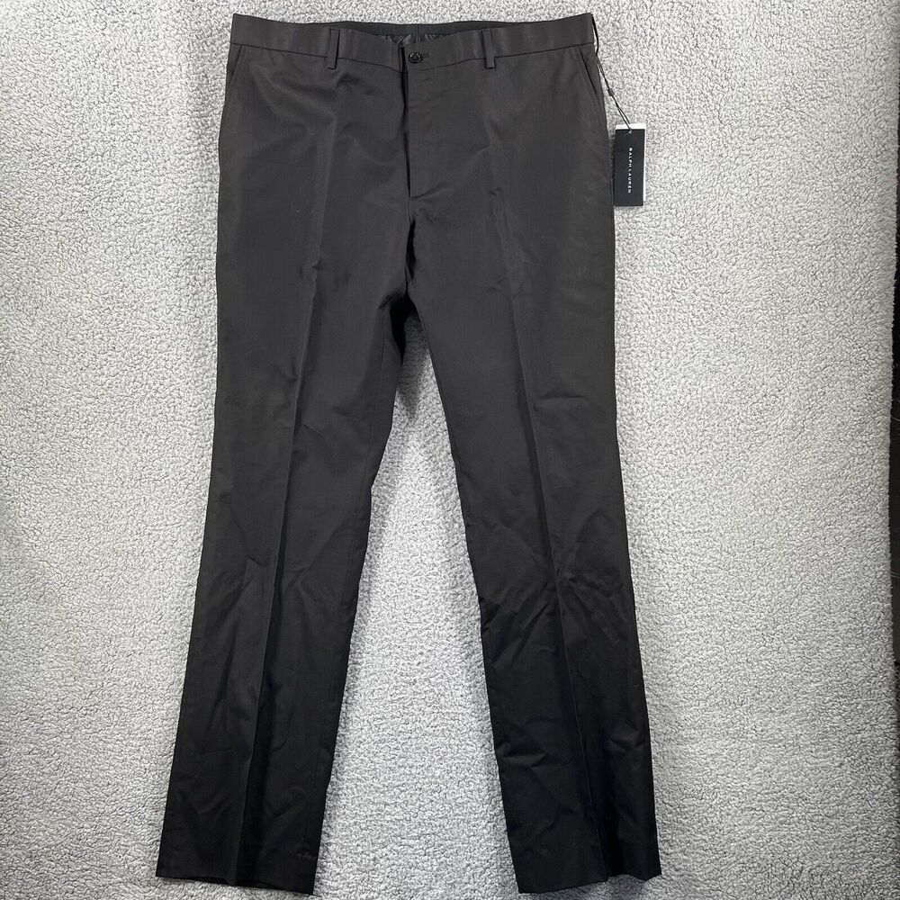 Ralph Lauren DesignerDress Pants Black Pleated Men's Size 38 x 35 NWT $395 MSRP
